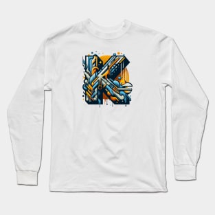 Letter K design graffity style Long Sleeve T-Shirt